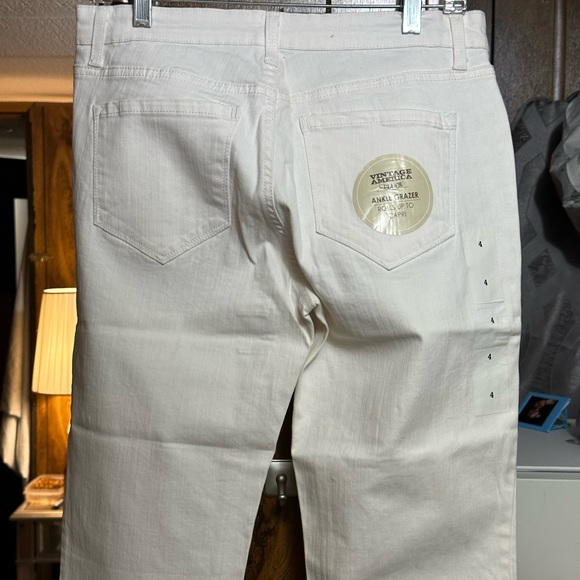 NWT Vintage America White Crops - Picture 5 of 8